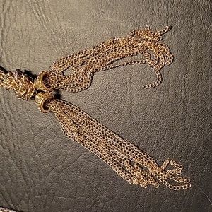 36" heavy chain with tassels necklace